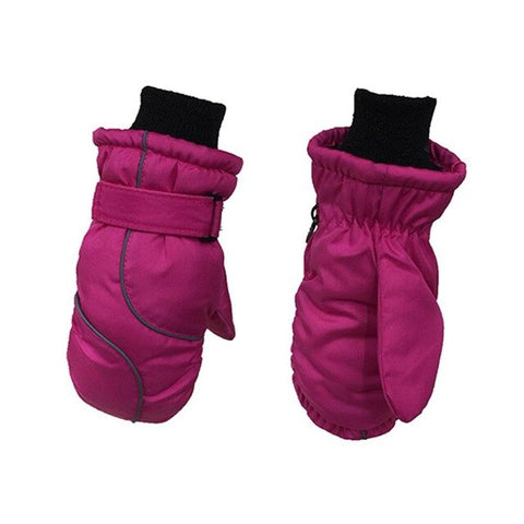 1Pair Children Thick Warm Stitching Ski Gloves Fashion Waterproof Windproof Outdoor Kids Girls Boys Mittens