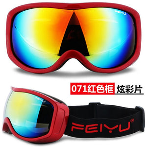 Adult Snowboard Ski Goggles Anti Fog UV400 Skiing Snowmobile Sunglasses Plated Motocross Off Road Glasses Helmet Mask Men Women