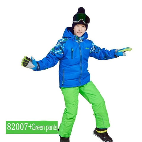 phibee Boys/Girls Ski Suit Waterproof Pants+Jacket Set Winter Sports Thickened Clothes Children's Ski Suits NEW ARRIVAL