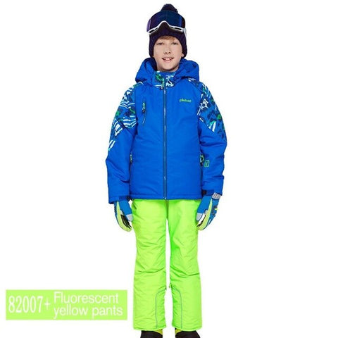 phibee Boys/Girls Ski Suit Waterproof Pants+Jacket Set Winter Sports Thickened Clothes Children's Ski Suits NEW ARRIVAL