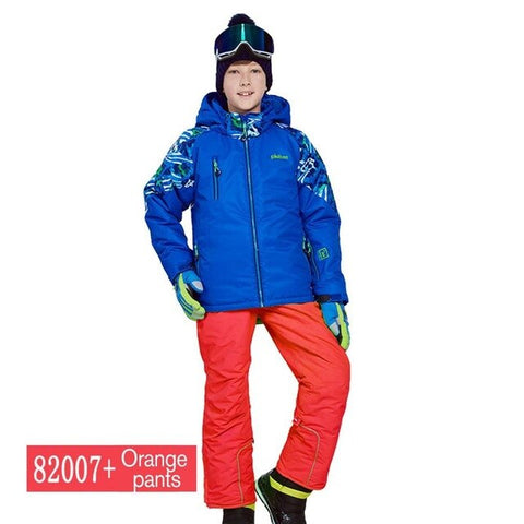 phibee Boys/Girls Ski Suit Waterproof Pants+Jacket Set Winter Sports Thickened Clothes Children's Ski Suits NEW ARRIVAL