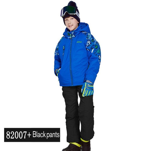 phibee Boys/Girls Ski Suit Waterproof Pants+Jacket Set Winter Sports Thickened Clothes Children's Ski Suits NEW ARRIVAL