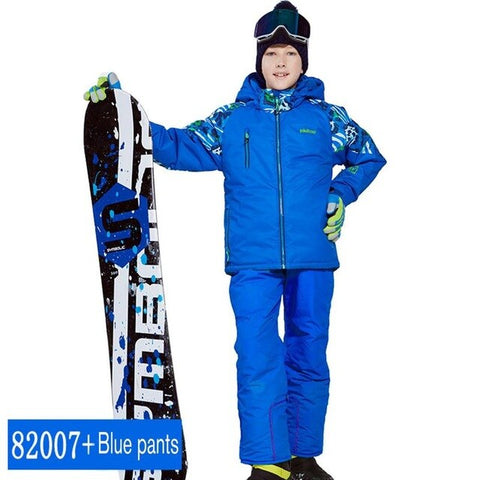 phibee Boys/Girls Ski Suit Waterproof Pants+Jacket Set Winter Sports Thickened Clothes Children's Ski Suits NEW ARRIVAL