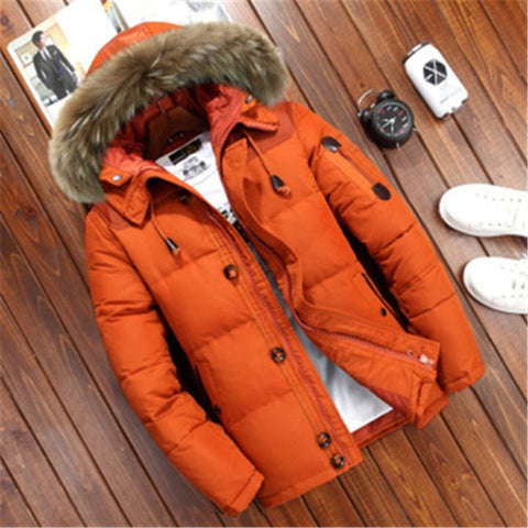 New Upgraded Winter Men Ski Jacket Multiple Pockets Thicken 100%White Duck Down Hooded Jackets Down Snow Overcoat Keep Warm Coat