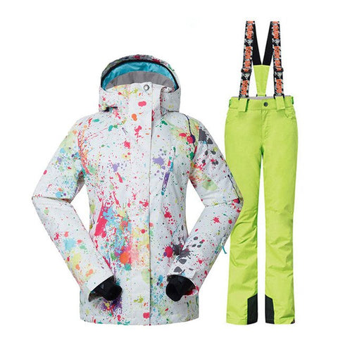 Gsou Snow Women Snow Jacket winter Snowboarding clothing Waterproof windproof skiing costume ski  jackets and bibs Snow pants