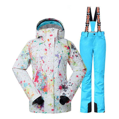 Gsou Snow Women Snow Jacket winter Snowboarding clothing Waterproof windproof skiing costume ski  jackets and bibs Snow pants