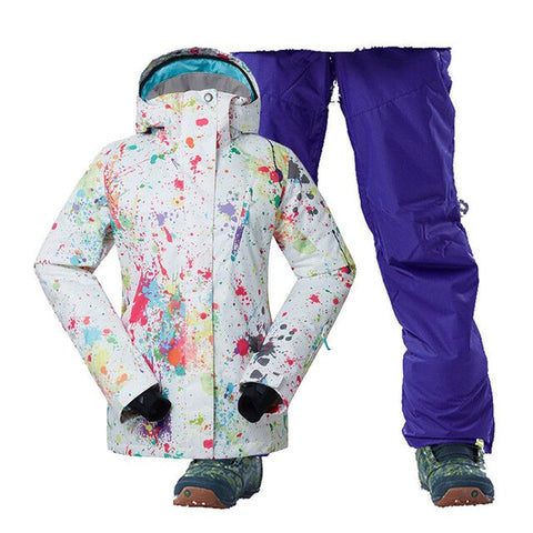 Gsou Snow Women Snow Jacket winter Snowboarding clothing Waterproof windproof skiing costume ski  jackets and bibs Snow pants