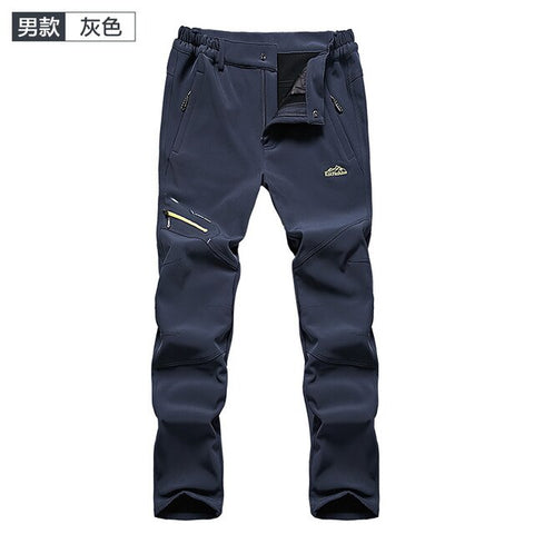 Man Women snowboarding pants Windproof Fishing Camping Hiking Skiing Trousers Winter Thicken Warm Fleece Softshell Skiing Pants