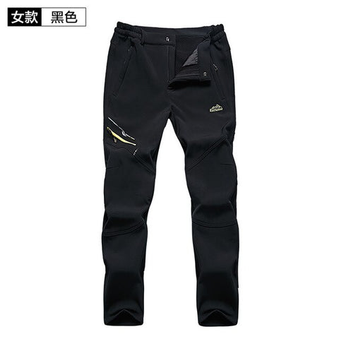 Man Women snowboarding pants Windproof Fishing Camping Hiking Skiing Trousers Winter Thicken Warm Fleece Softshell Skiing Pants