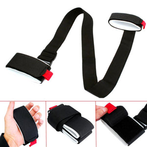 OUTAD Adjustable Skiing Pole Shoulder Carrier Lash Handle Straps Porter Hook Loop Protecting Black Nylon Ski Handle Strap Bags