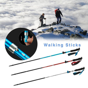 New Outdoor Aluminum Folding Trekking Pole Auminum Alloy Cane Telescopic Stick Stick Hiking Equipment For Hiking Skiing Travel