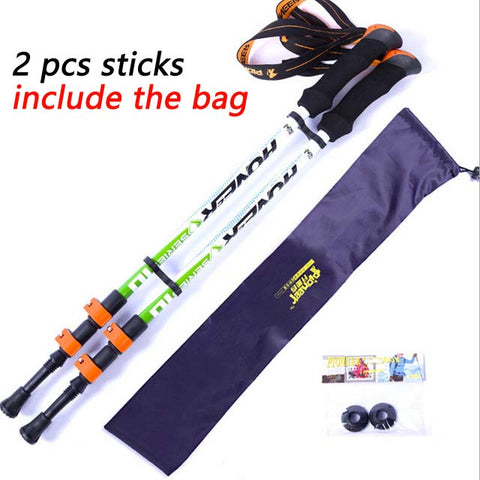 Pioneer Ultra-light Adjustable Camping Hiking Walking Trekking Stick Alpenstock Carbon Fiber Climbing Skiing Trekking Pole