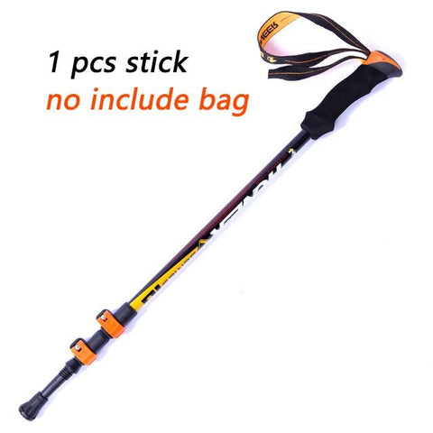 Pioneer Ultra-light Adjustable Camping Hiking Walking Trekking Stick Alpenstock Carbon Fiber Climbing Skiing Trekking Pole