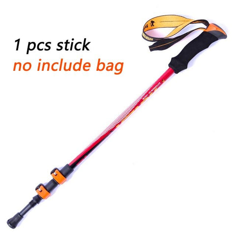 Pioneer Ultra-light Adjustable Camping Hiking Walking Trekking Stick Alpenstock Carbon Fiber Climbing Skiing Trekking Pole