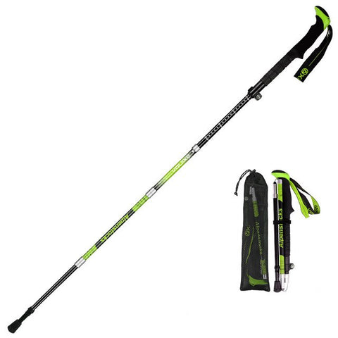 Collapsible Trekking Stick 5-Section Alpenstock Hiking Pole Mountaineering For Backpacking Mountain Climbing Skating Skiing