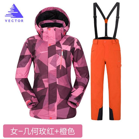 VECTOR Brand Ski Suit Women Warm Waterproof Skiing Suits Set Ladies Outdoor Sport Winter Coats Snowboard Snow Jackets and Pants