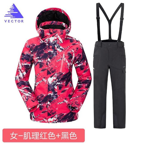 VECTOR Brand Ski Suit Women Warm Waterproof Skiing Suits Set Ladies Outdoor Sport Winter Coats Snowboard Snow Jackets and Pants