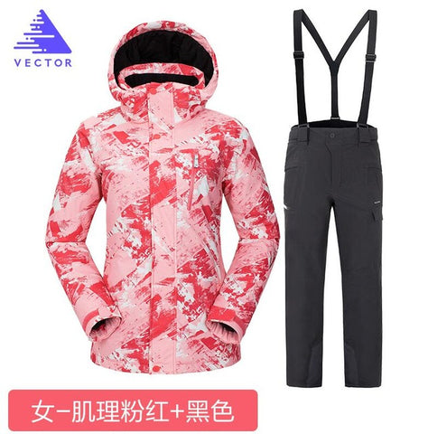 VECTOR Brand Ski Suit Women Warm Waterproof Skiing Suits Set Ladies Outdoor Sport Winter Coats Snowboard Snow Jackets and Pants