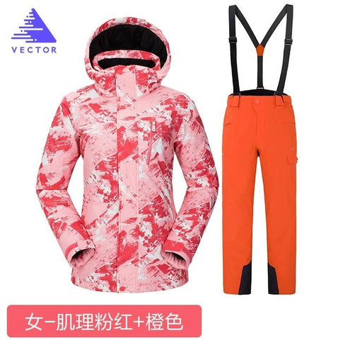 VECTOR Brand Ski Suit Women Warm Waterproof Skiing Suits Set Ladies Outdoor Sport Winter Coats Snowboard Snow Jackets and Pants