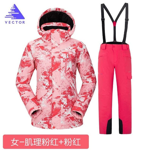 VECTOR Brand Ski Suit Women Warm Waterproof Skiing Suits Set Ladies Outdoor Sport Winter Coats Snowboard Snow Jackets and Pants