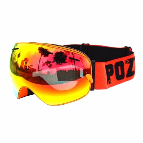 COPOZZ Ski Goggles Double Layers UV400 Anti-fog Big Ski Mask Glasses Skiing Men Women Professional Snow Eyewear GOG-201 Lens