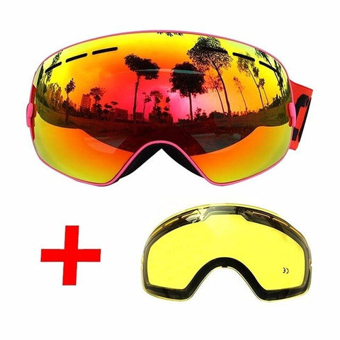 COPOZZ Ski Goggles Double Layers UV400 Anti-fog Big Ski Mask Glasses Skiing Men Women Professional Snow Eyewear GOG-201 Lens