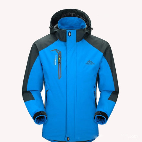 Men's Mountain Hooded Waterproof Ski Jacket Solid Windproof Rain lightweight Softshell Sportswear Snowboard Snow Jacket