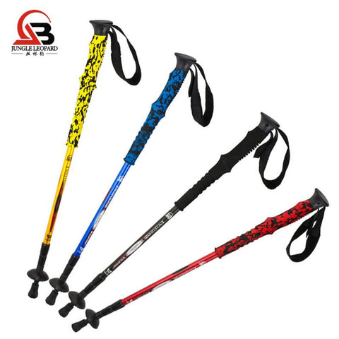 2Pcs/Lot Ultralight Hiking Trekking Poles Nordic Walking Stick Telescopic Lightweight Walking Cane Camping Skiing Climbing Stick