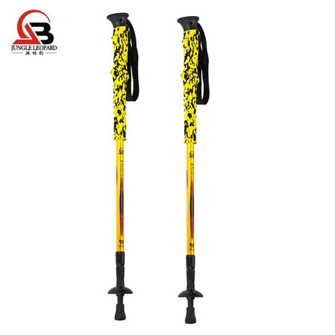 2Pcs/Lot Ultralight Hiking Trekking Poles Nordic Walking Stick Telescopic Lightweight Walking Cane Camping Skiing Climbing Stick