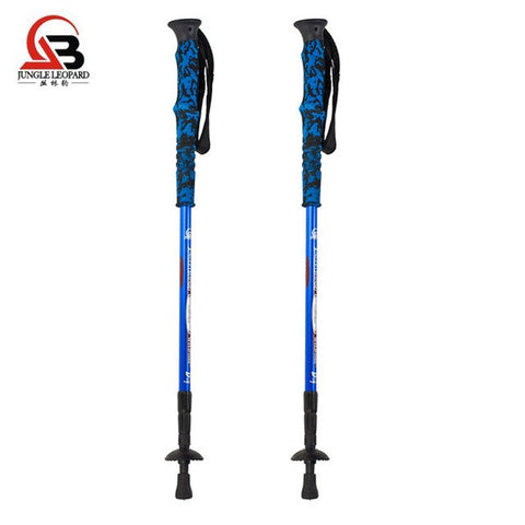 2Pcs/Lot Ultralight Hiking Trekking Poles Nordic Walking Stick Telescopic Lightweight Walking Cane Camping Skiing Climbing Stick