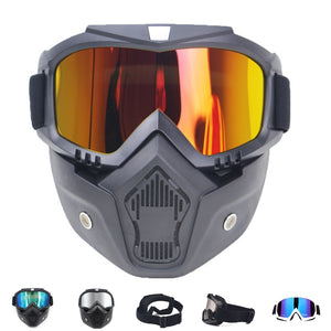Sale Men Women Ski Snowboard Mask Winter Snowmobile Skiing Goggles Windproof Skiing Glass Motocross Sunglasses with Mouth Filter