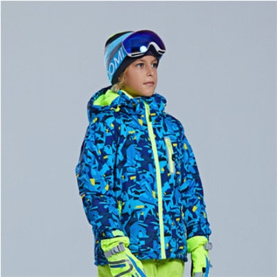 Children's Ski Jacket Thickened Boy's Outdoor Suit Warm and Cold-proof Ski Dress Girl's Mountaineering Dress Waterproof Winter