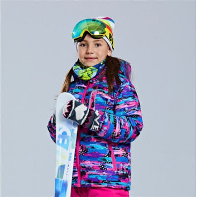 Children's Ski Jacket Thickened Boy's Outdoor Suit Warm and Cold-proof Ski Dress Girl's Mountaineering Dress Waterproof Winter