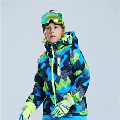 Children's Ski Jacket Thickened Boy's Outdoor Suit Warm and Cold-proof Ski Dress Girl's Mountaineering Dress Waterproof Winter