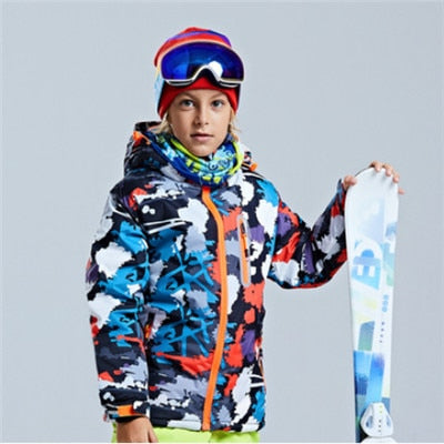 Children's Ski Jacket Thickened Boy's Outdoor Suit Warm and Cold-proof Ski Dress Girl's Mountaineering Dress Waterproof Winter