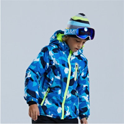 Children's Ski Jacket Thickened Boy's Outdoor Suit Warm and Cold-proof Ski Dress Girl's Mountaineering Dress Waterproof Winter