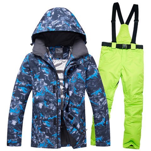 RIVIYELE Men Ski Jacket Pant Snowboard Suit Skiing Clothing Trouser Windproof Waterproof Outdoor Sport Wear Snowboard Super Warm