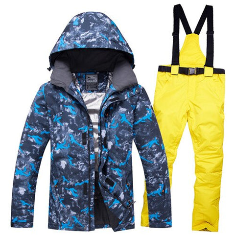 RIVIYELE Men Ski Jacket Pant Snowboard Suit Skiing Clothing Trouser Windproof Waterproof Outdoor Sport Wear Snowboard Super Warm