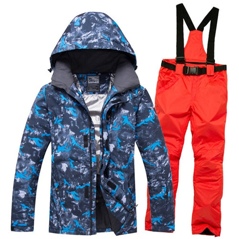 RIVIYELE Men Ski Jacket Pant Snowboard Suit Skiing Clothing Trouser Windproof Waterproof Outdoor Sport Wear Snowboard Super Warm