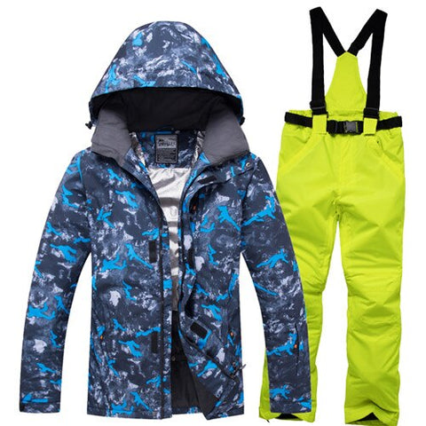 RIVIYELE Men Ski Jacket Pant Snowboard Suit Skiing Clothing Trouser Windproof Waterproof Outdoor Sport Wear Snowboard Super Warm