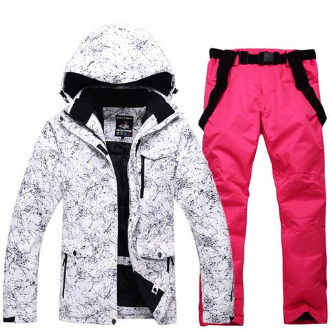 -30 Men's or Women's Snow Wear Snowboarding sets waterproof windproof Breathable outdoor Sports Ski suit jackets and belt pants