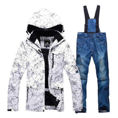 -30 Men's or Women's Snow Wear Snowboarding sets waterproof windproof Breathable outdoor Sports Ski suit jackets and belt pants