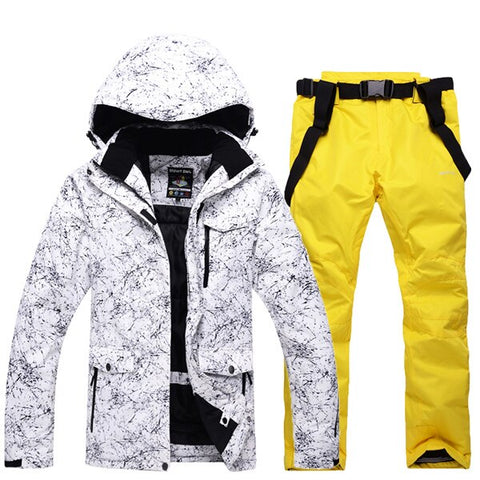 -30 Men's or Women's Snow Wear Snowboarding sets waterproof windproof Breathable outdoor Sports Ski suit jackets and belt pants