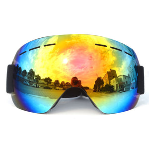 Outdoor Sports UV400 Skiing Goggles Double Layers Anti-fog Big Vision Mask Glasses Snow Snowboard Goggles for  Men Women