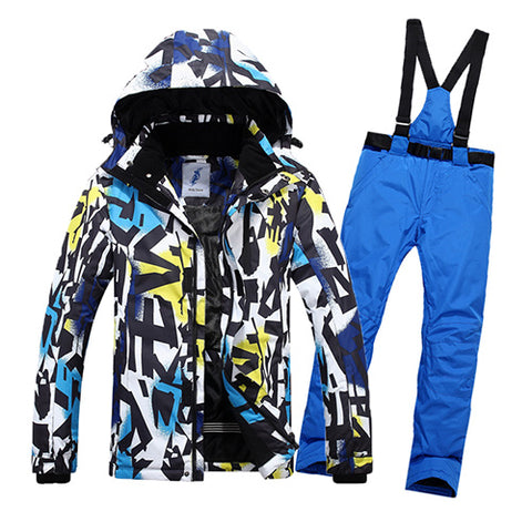 Winter Ski Suit Men Snow Skiing Male Clothes Set Outdoor Thermal Waterproof Jacket For Men Ski Suit Set Men Snowboard Jacket