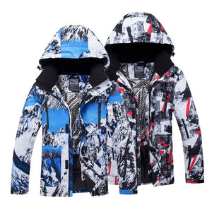 Mens Ski Jackets Printed Waterproof Windproof Male Skiing Snowboarding Jackets Winter Outdoor Sport Men's Camping Hiking Coats