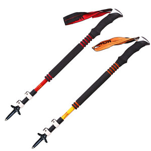 Carbon Fiber Lock Mountaineering Ski Poles with Cane Bag Mountaineering Hiking Skiing Trail Running Stick