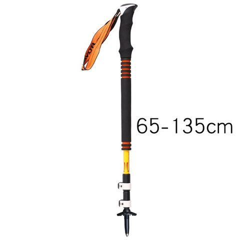 Carbon Fiber Lock Mountaineering Ski Poles with Cane Bag Mountaineering Hiking Skiing Trail Running Stick