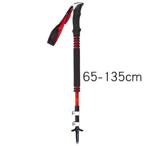 Carbon Fiber Lock Mountaineering Ski Poles with Cane Bag Mountaineering Hiking Skiing Trail Running Stick