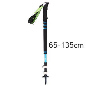 Carbon Fiber Lock Mountaineering Ski Poles with Cane Bag Mountaineering Hiking Skiing Trail Running Stick